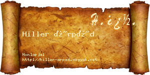 Hiller Árpád névjegykártya