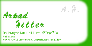 arpad hiller business card